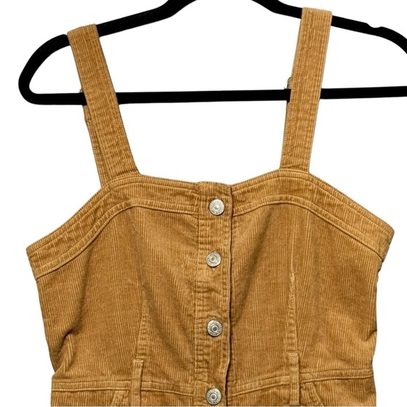 Levi’s Fiorella Corduroy Tan Button Down Front Mini Jumper Dress size XS - Picture 5 of 16
